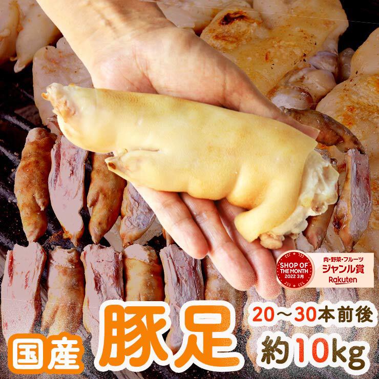 国産 九州 豚足 とんそく てびち テビチ チョッパル トン足 トンソク 半割り カット 済み 2/1 豚足スライス 業務用 生 冷凍 約10kg 20～30本前後 焼足毛処理済 送料無料 わんはぎ 韓国 チョッパル 猪脚 食品 珍肉 調理前 原料 未ボイル 焼き 訳あり 在庫処分 食品 コロナ支援