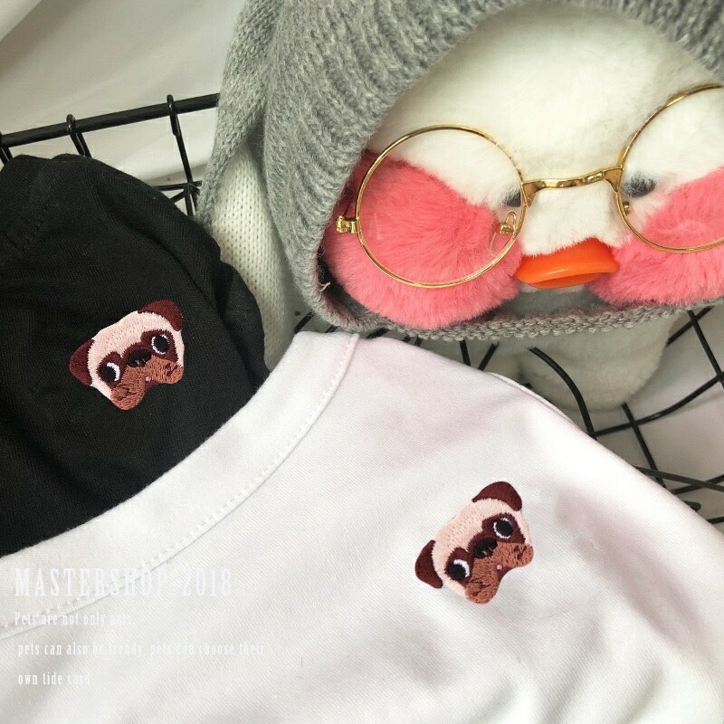 犬服 パグ ドッグウェア ワンポイント ワッペン タンク