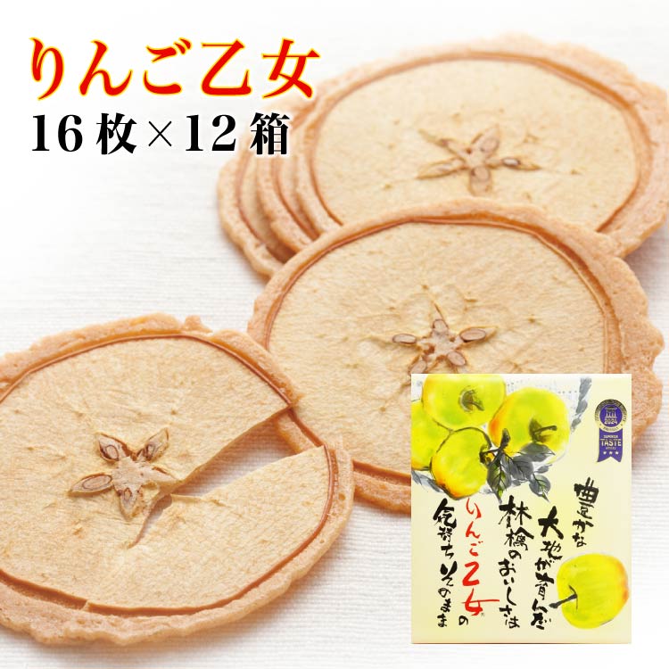 送料無料 りんご乙女 16枚入×12箱 りんご お菓子 クッキー りんごせんべい RingoOtome 長野 信州 お土産