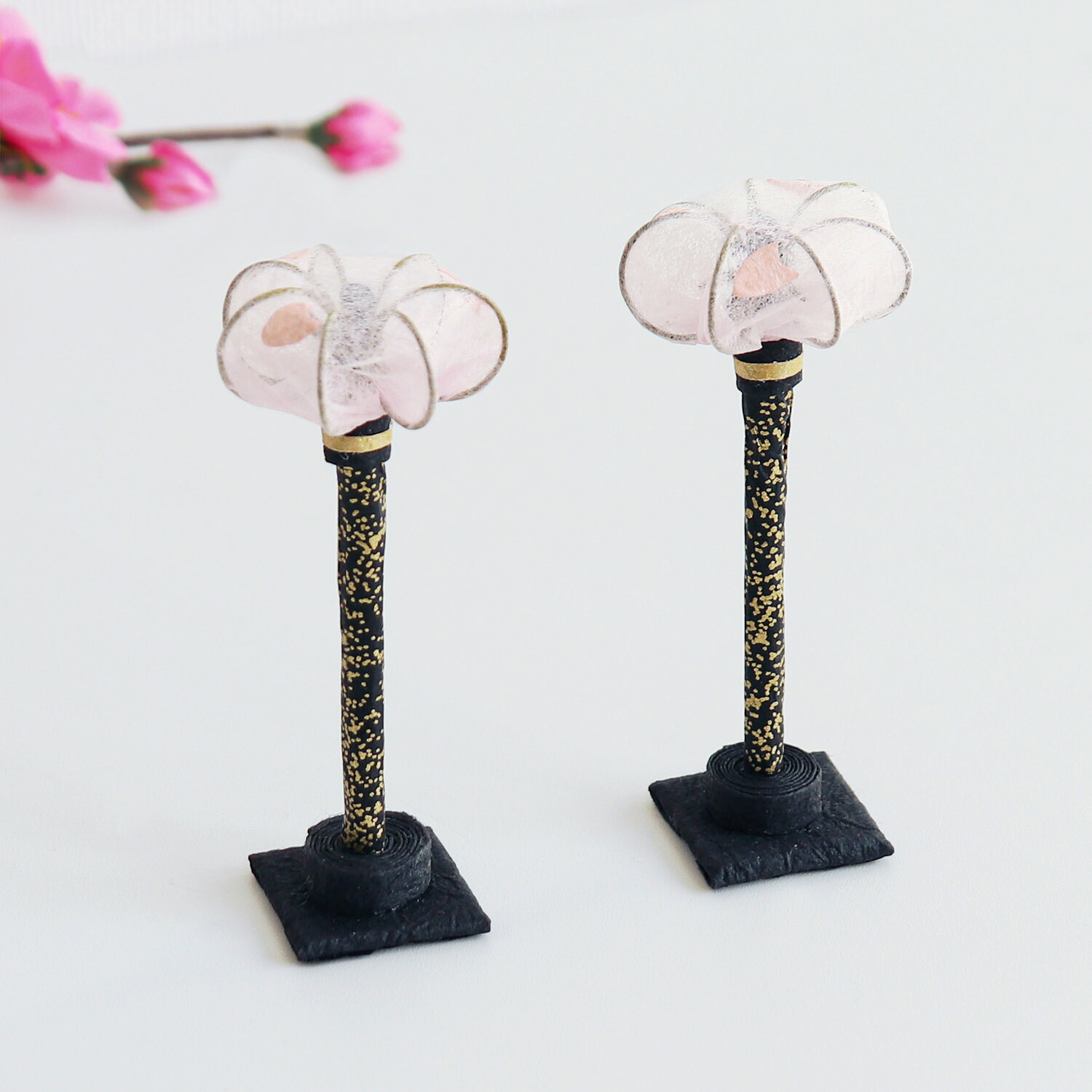 楽天市場】桜ぼんぼり （7.5cm） 一対 雛人形 小 道具 自由に飾って