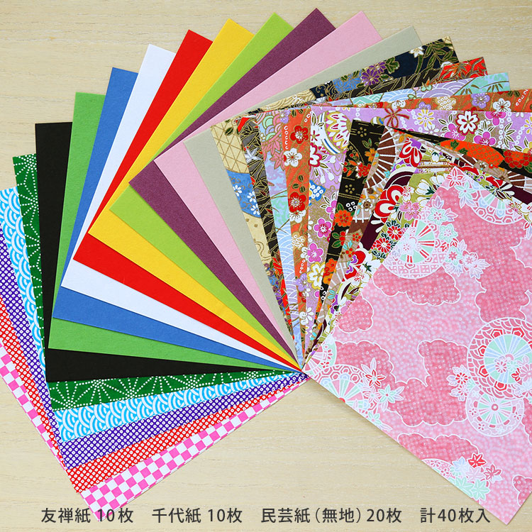 【楽天市場】和紙 折り紙 工作 クラフト 千代紙 友禅紙 ちぎり絵 切り絵 ペーパークラフト 和紙おりがみ 15 × 15cm 40枚入：和紙の店 めでたや 楽天市場店