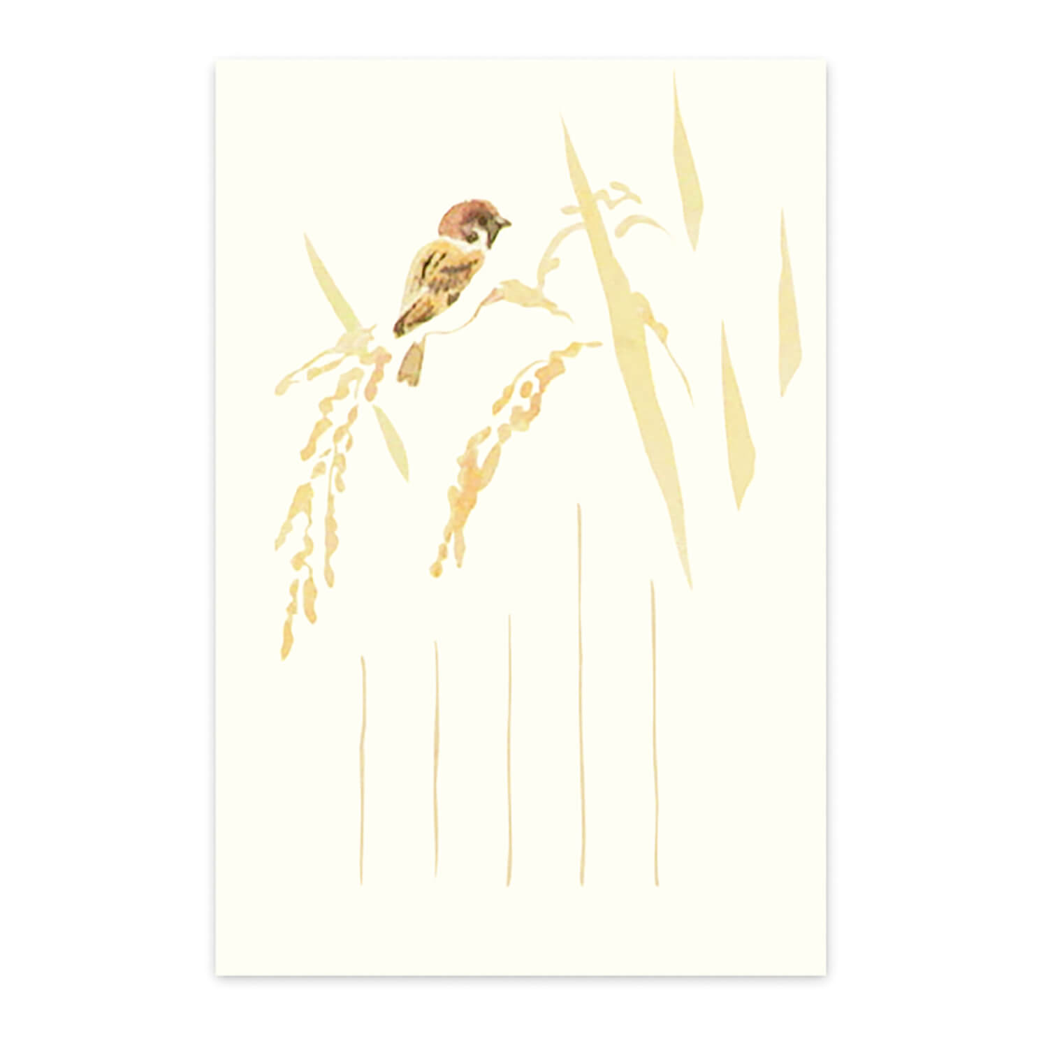 楽天市場】絵葉書 はがき 和紙 雀 新米 スズメ 稲穂 ポストカード