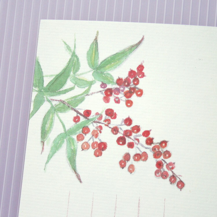 楽天市場 季節の絵はがき 冬 南天 和紙の店 めでたや 楽天市場店