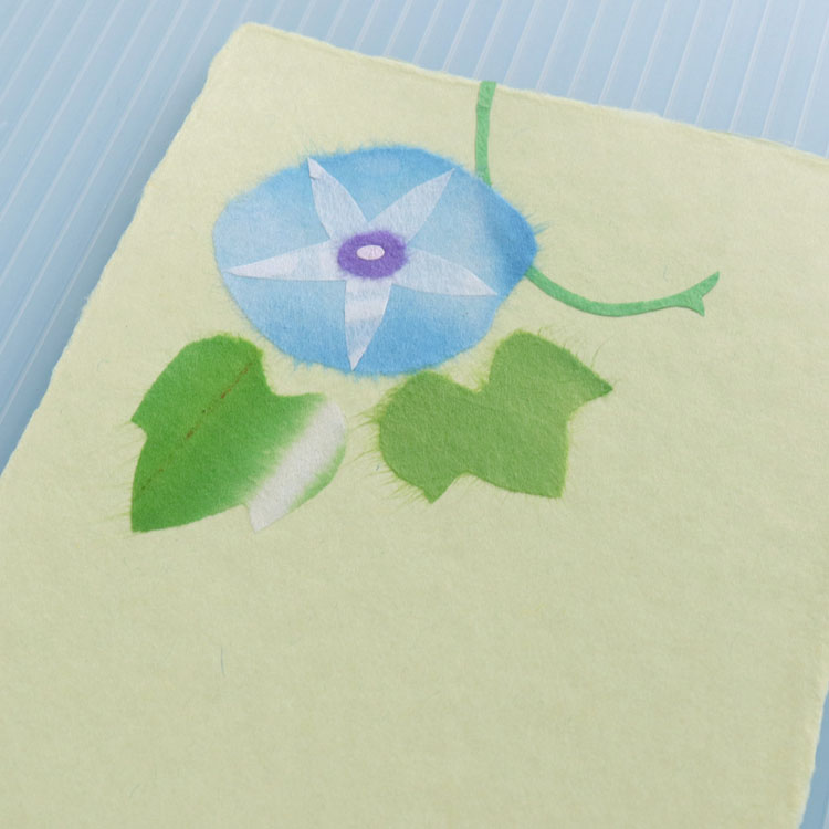 楽天市場 ちぎり絵はがき 夏 朝顔青 和紙の店 めでたや 楽天市場店