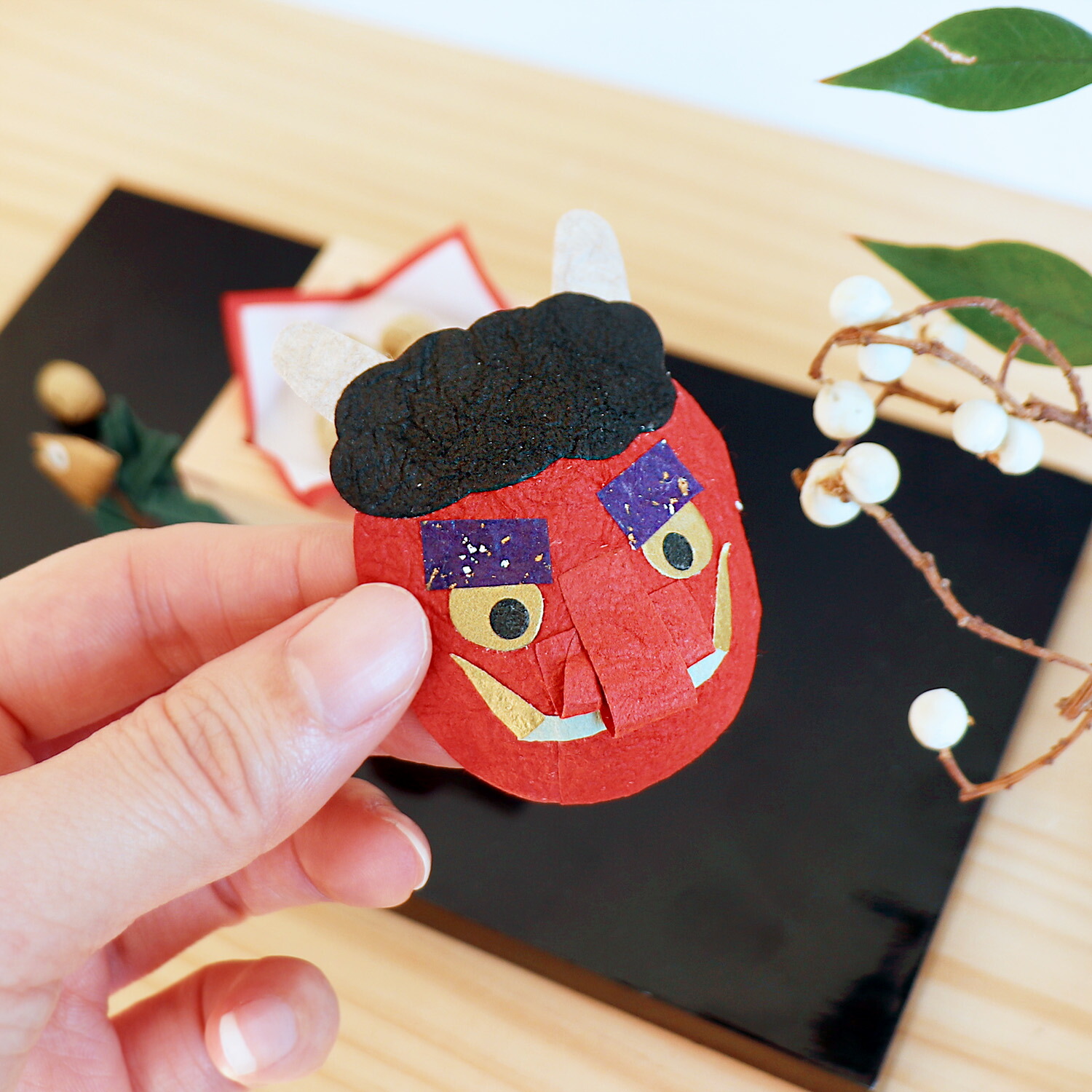 節分 飾り ひいらぎ いわし 豆 鬼 豆まき 玄関 飾り 置物 オニ 豆 赤鬼