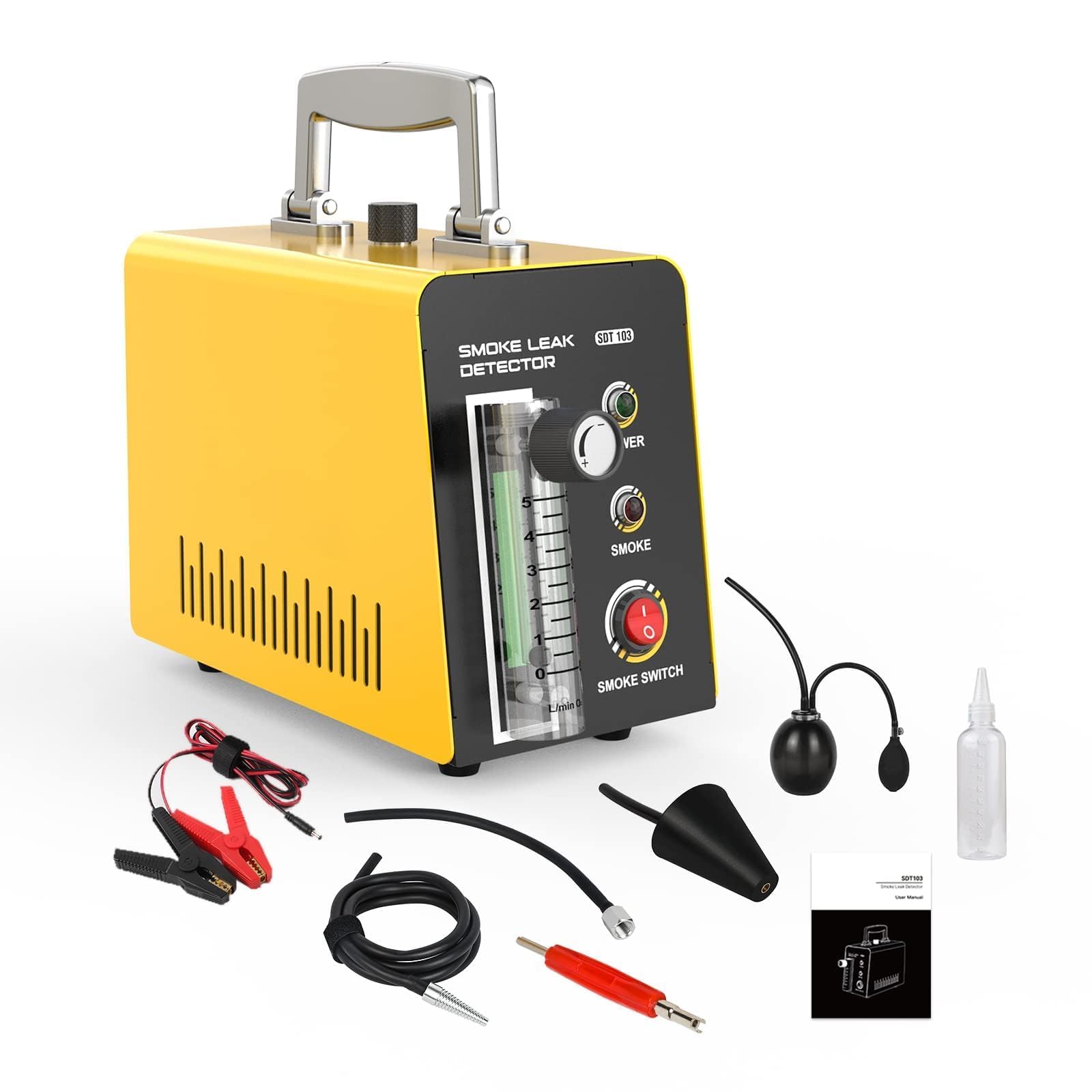 【3500円以上で６％OFF】 煙の漏出探知器 EVAPの煙機械の煙のテスターの真空の漏出探知器 SDT103燃料の漏出探知器 12V車のための調節可能な煙の流量計が付いている車の管の漏出テスター