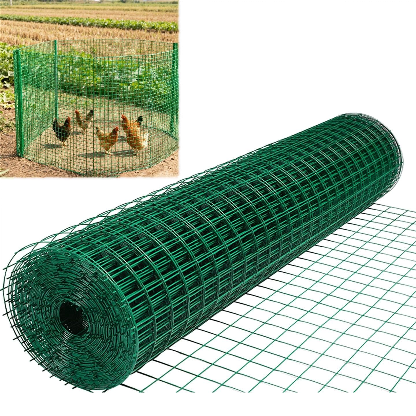 金属製防獣ネット 30m×1m/1.2m/1.5m 直径2.2mm/3mm 防錆メッシュ 庭 農園 駐車場用 犬走り 害獣対策フェンス【屋外簡易設置】|ZPearl