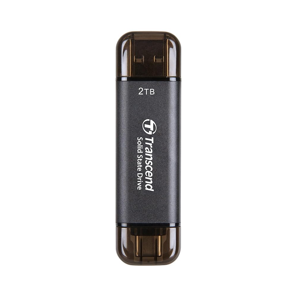 トランセンドジャパン トランセンド ポータブルSSD 2TB 高速 最大1050 MB/s 超小型,軽量11g Type-A/Type-C 両対応 PS4/PS5 動作確認済 USB 10Gbps TS2TESD310C
