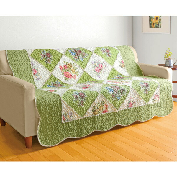 楽天市場】パッチワーク中掛けソファーカバー エレガントフラワー＜2人