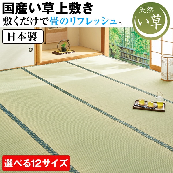 国産い草 上敷き＜江戸間2帖用 江戸間3帖用 江戸間長4帖用 江戸間4.5帖用 江戸間6帖用 江戸間8帖用 本間2帖用 本間3帖用 本間長4帖用 本間4.5帖用 本間6帖用 本間8帖用＞｜はぴねすくらぶ 支店
