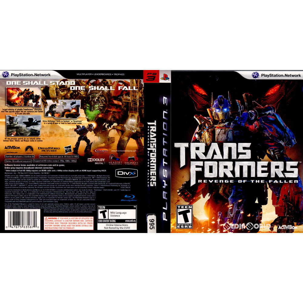 楽天市場 中古 Ps3 Transformers Revenge Of The Fallen トランスフォーマー リベンジ 北米版 Blus 30297 20090623 メディアワールド 販売 買取shop