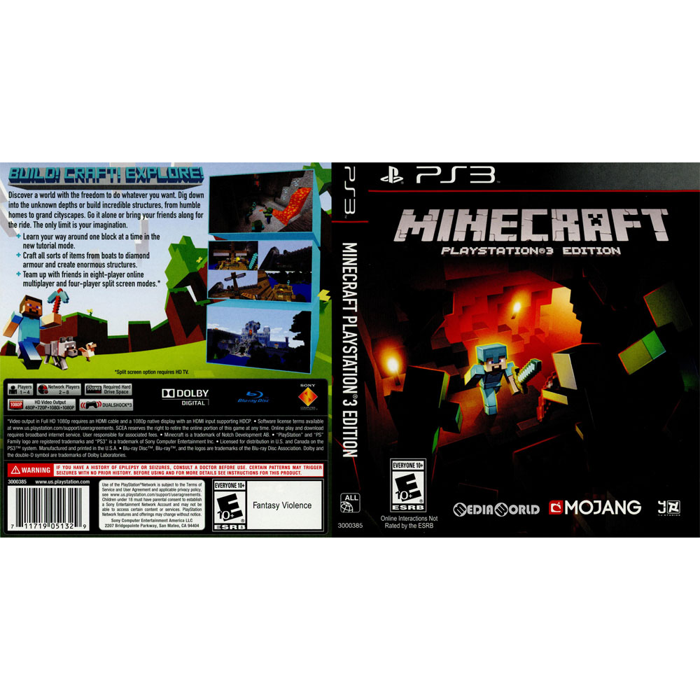 楽天市場 中古 Ps3 Minecraft Playstation 3 Edition マインクラフト プレイステーション3 エディション 北米版 メディアワールド 販売 買取shop