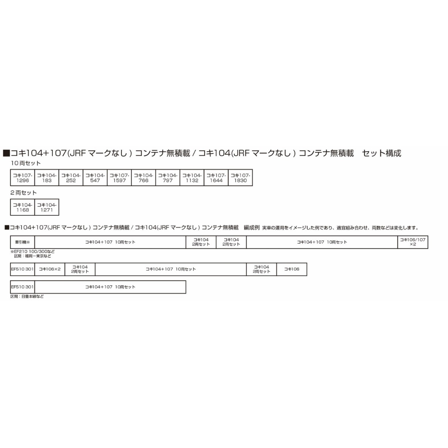 【新品】【お取り寄せ】[RWM] 10-1963 コキ104+107(JRFマークなし)コンテナ無積載 10両セット(動力無し) Nゲージ 鉄道模型 KATO(カトー)(20250306)