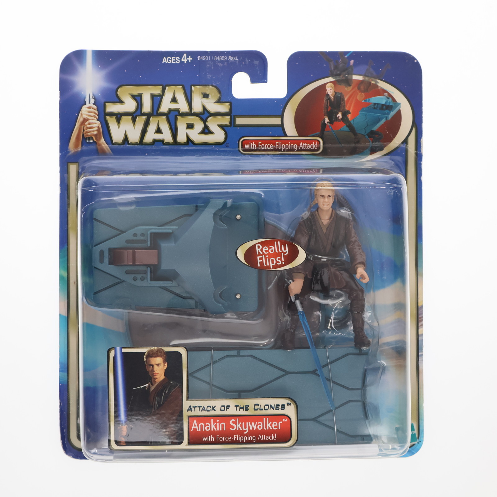 【中古】[FIG] スター・ウォーズ DXフィギュア アナキン・スカイウォーカー フリッピング アタック バージョン STAR WARS エピソード2/クローンの攻撃 完成品 可動フィギュア(84901) トミー(20021231)画像