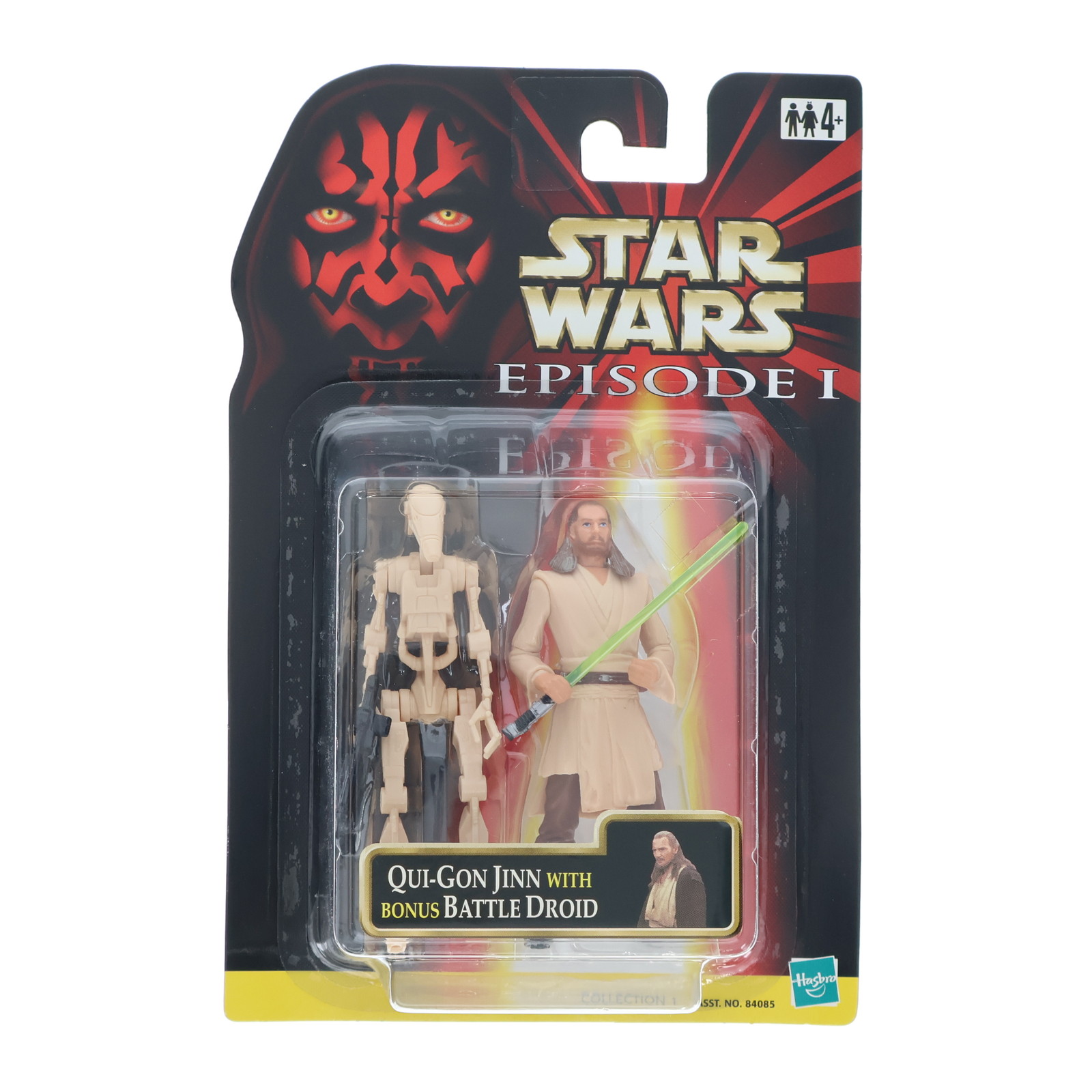 【中古】[FIG] クワイ=ガン・ジン with bonus バトル・ドロイド STAR WARS(スター・ウォーズ) エピソード1/ファントム・メナス ベーシックフィギュア コレクション1 完成品 可動フィギュア(84085) ハズブロ(19991231)画像