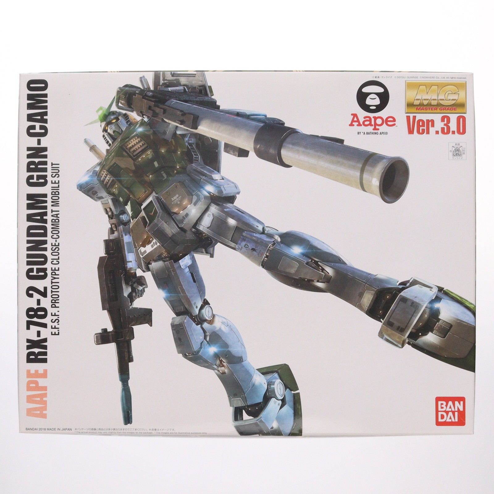 【中古】[PTM] MG 1/100 AAPE RX-78-2 GUNDAM GRN-CAMO 機動戦士ガンダム×AAPE BY A BATHING APE プラモデル(0230896) バンダイ(20180930)