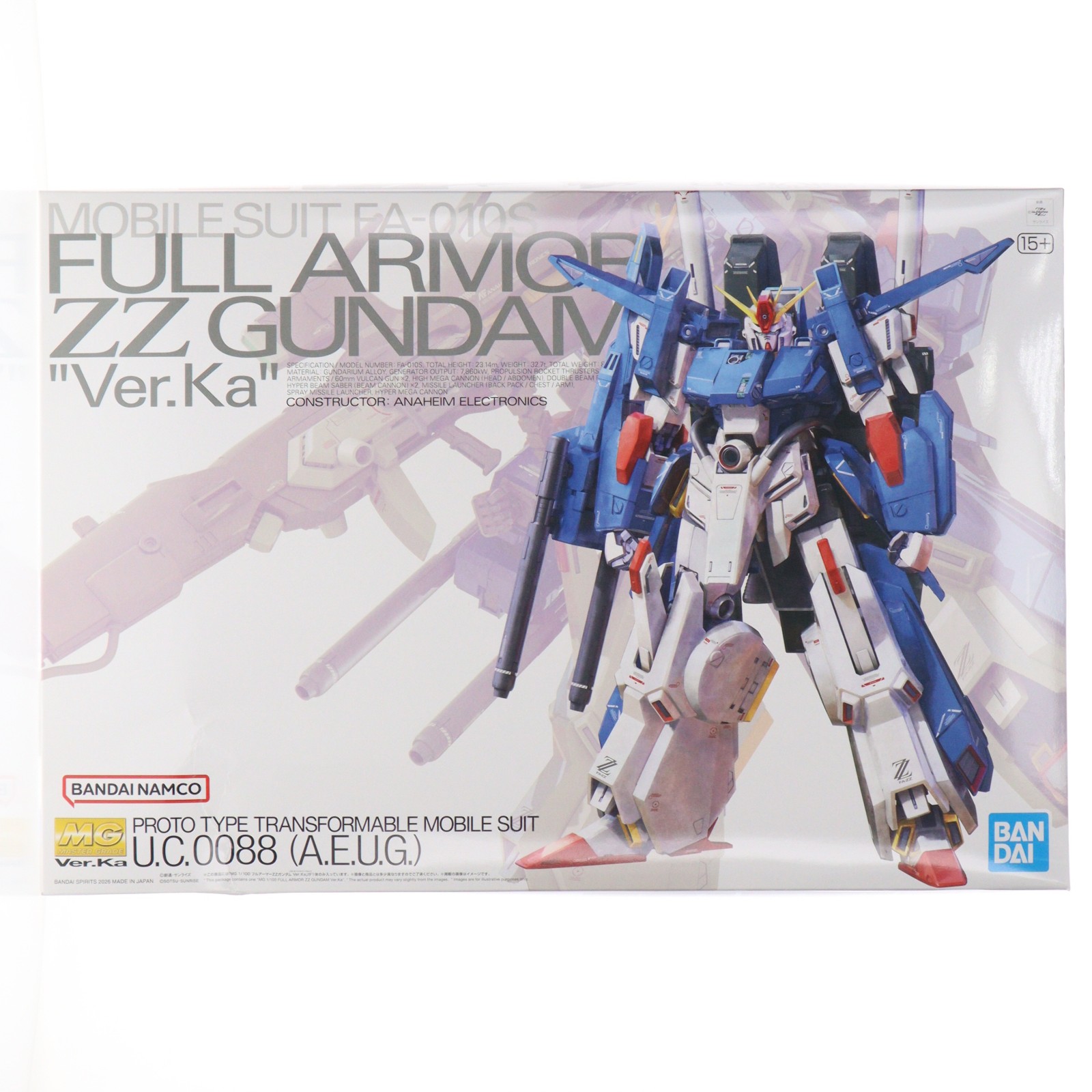 【中古】[PTM] (再販) MG 1/100 フルアーマーZZガンダム Ver.Ka 機動戦士ガンダムZZ(ダブルゼータ) プラモデル(5072026) バンダイスピリッツ(20260415)｜メディアワールド 販売＆買取SHOP