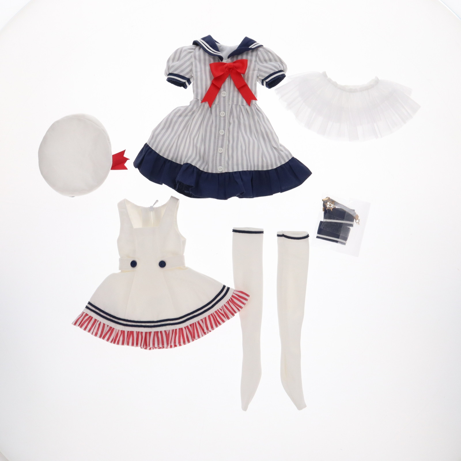 【中古】[DOL] 45cm用 マリンセーラーワンピースset(ホワイト×ネイビー) 1/3 ドール用衣装(FFC030-WHN) アゾンインターナショナル(20220807)