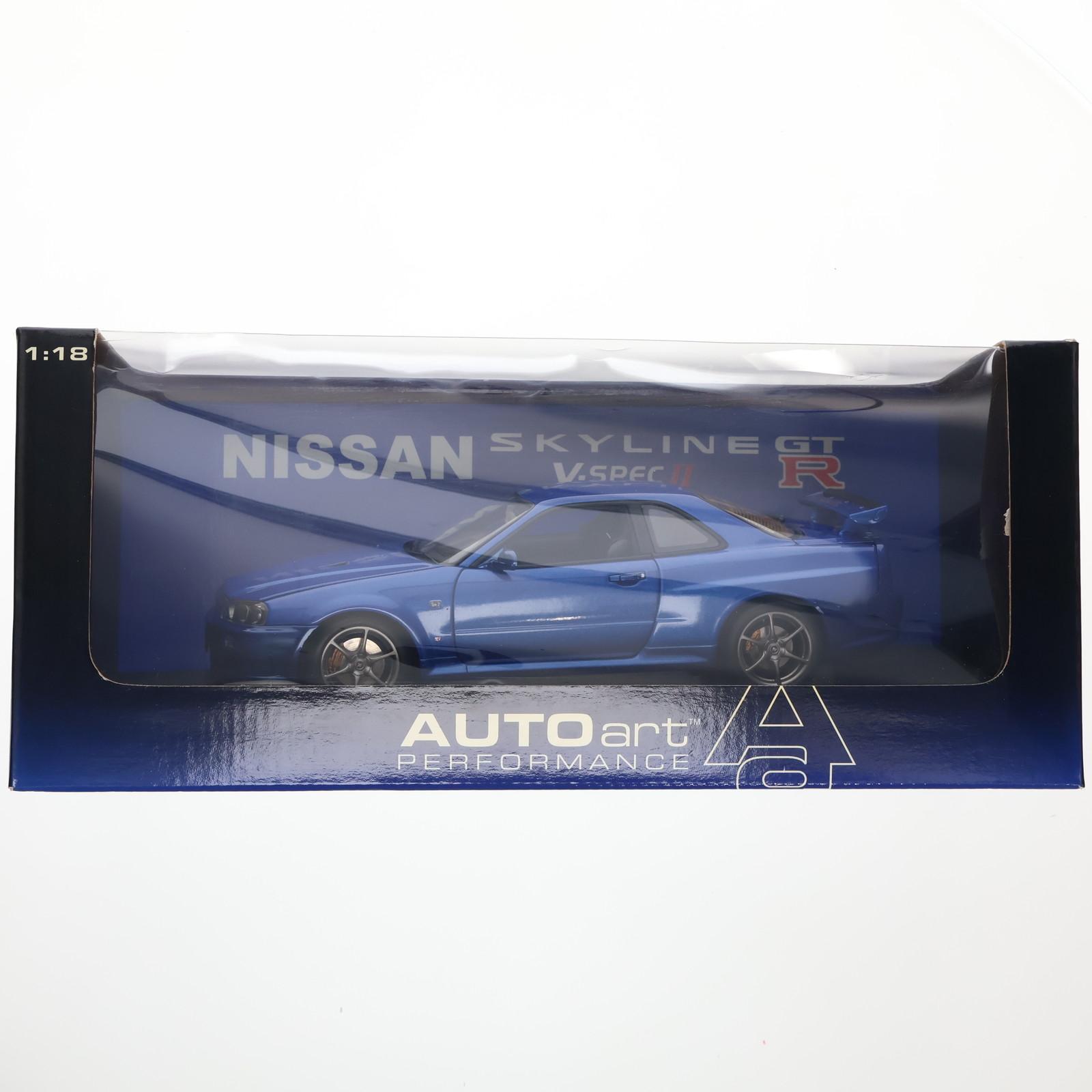 【中古】[MDL] 1/18 NISSAN SKYLINE(スカイライン) R34 GT-R V-SPEC II Bayside Blue 完成品 ミニカー(77331) AUTOart(オートアート)(19991231)｜メディアワールド 販売＆買取SHOP