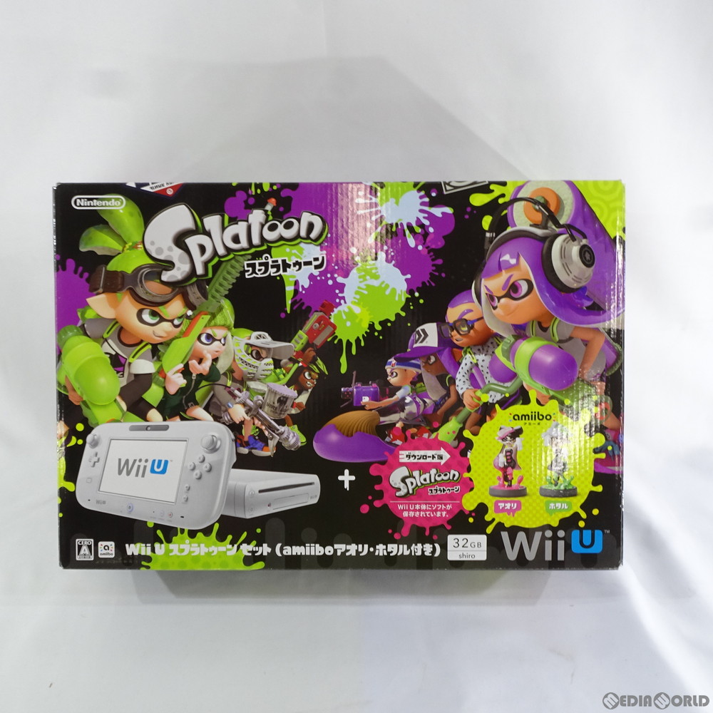 中古 訳あり 本体 Wiiu Wii U スプラトゥーン 一揃い Amiibo アオリ 蛍付き人 Wii U奨励金セット Shiro シロ 白色 同梱 Wup S Waht Atiko Kz