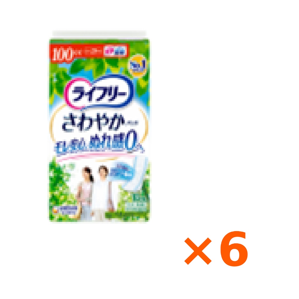 《ケース》　ユニチャーム ライフリー さわやかパッド 多い時でも快適用 100cc (18枚) ×6袋　尿もれパッド 軽度失禁用品 備蓄　沖縄発送不可　送料無料
