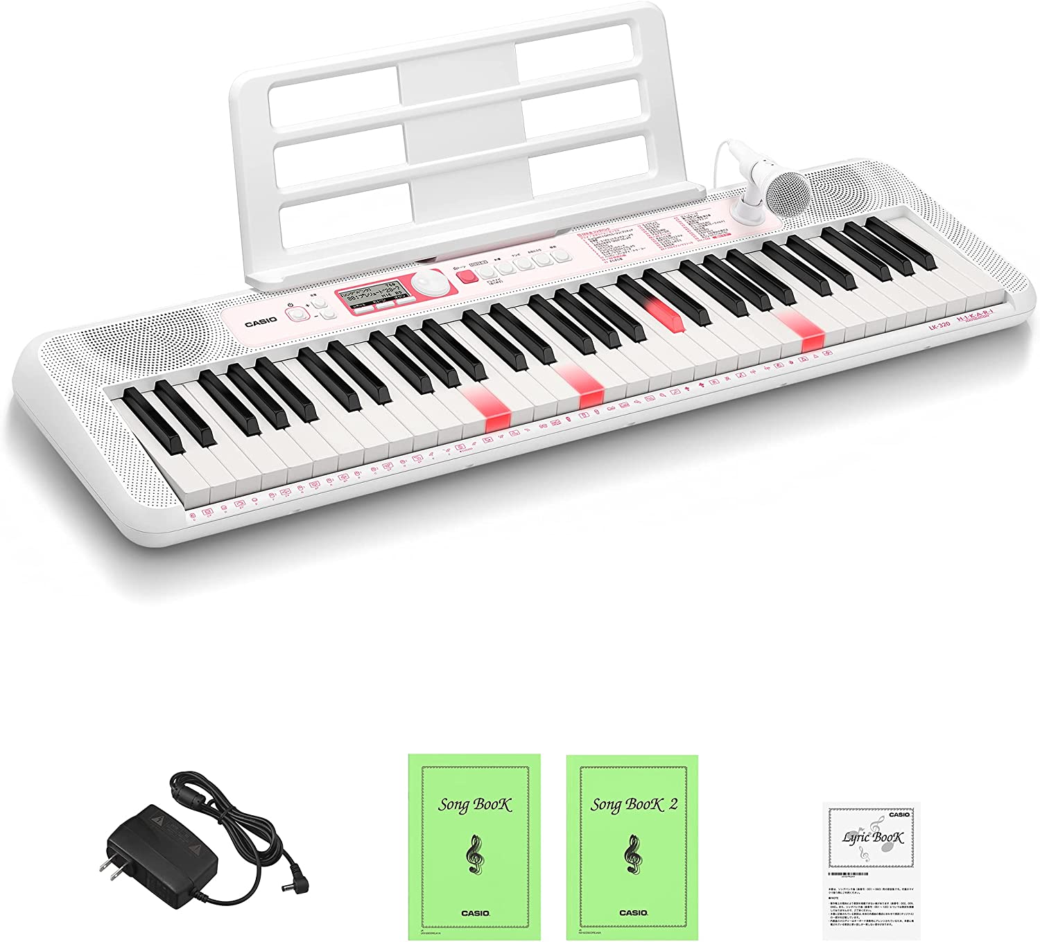 カシオ(CASIO)光ナビゲーション電子キーボード LK-320(ホワイト) 61鍵盤 タッチレスポンス付き スリムデザイン