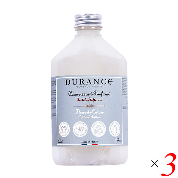 【マラソン限定！ポイント2倍！】デュランス DURANCE ランドリーソフナー 柔軟剤 500ml 香り5種 3本セット 天然アロマ 防ダニ 静電気防止