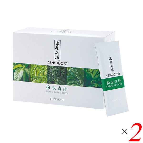 【4/18(土)限定！ポイント最大7倍！】サンスター 健康道場・粉末青汁 300g(10g×30) 2個セット 青汁 国産 個包装 送料無料