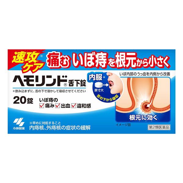 【第2類医薬品】【送料無料】宅配便発送 20錠×12 小林製薬 ヘモリンド舌下錠 20錠×12 へもりんど|メガヘルスマート