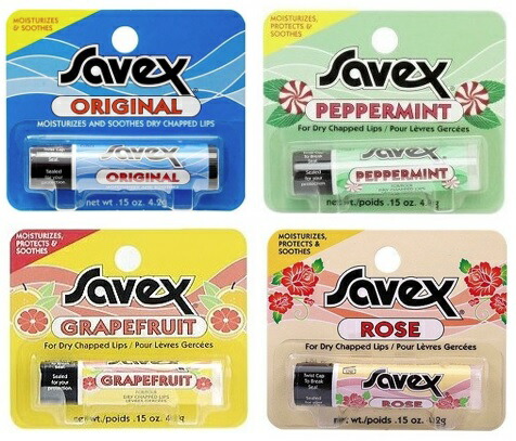 楽天市場 ４種類セット サベックス オリジナル ローズ ストロベリー ペパーミント Savex Original Rose Strawberry Peppermint リップクリーム 送料無料 メガホーム社蒸留水器ショップ