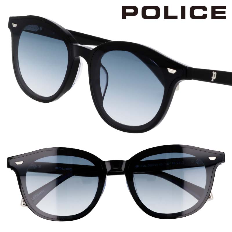 サングラス ポリス POLICE 2025年モデル splp98k 0700 66サイズ splp98k-660700 ブラック グラデーションレンズ 黒縁 正規商品 メンズ 男性 度なし おしゃれ オシャレ シンプル かっこいい プレゼント ギフト 贈り物 UVカット 紫外線カット 紫外線対策 送料無料