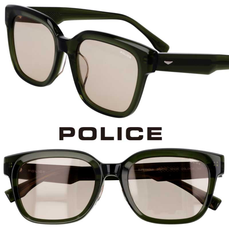 サングラス ライトカラー ポリス POLICE SPLT71J 04cd クリアカーキ ライトブラウン メンズ レディース 男性 女性 おしゃれ オシャレ シンプル かっこいい プレゼント ギフト UVカット 紫外線カット 紫外線対策 UV対策 度付き 可 度なし 運転 ドライブ 旅行 送料無料