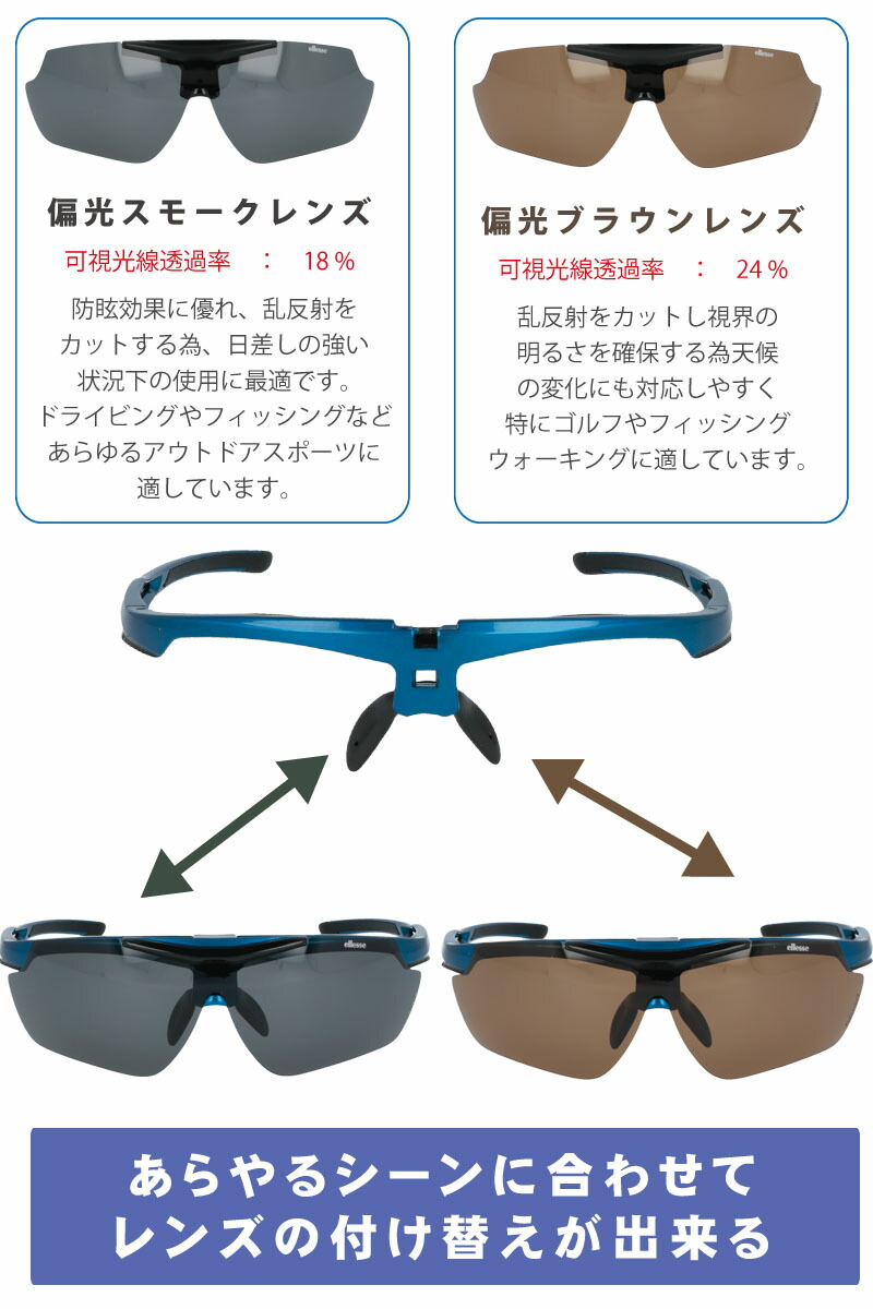 神自動二輪車 幸運 Ellesse エレッセ Es S114 1 55地球儀片方度付 黒眼鏡 跳ね上げ 偏光 引き揚げる 運動サングラス 着脱算式度付き襯衣骨組み サイクリング バイク 駆けっこ 小股走り 釣り ゴルフ サングラスを跳ね上げる事項がありうる エレッセ114 Restaurant