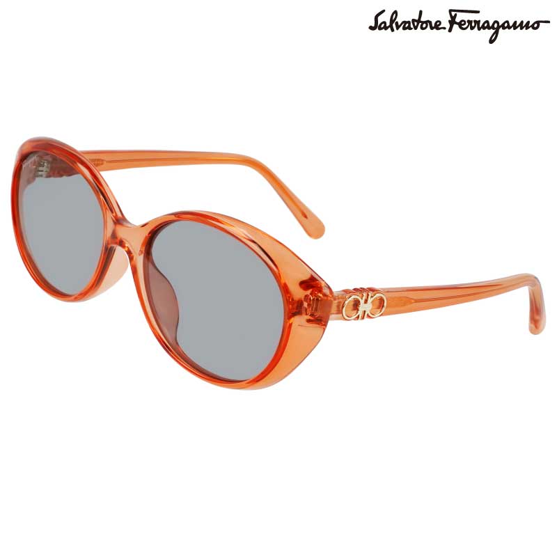 Ferragamo サングラス フェラガモ SF1074SLB 838 クリアオレンジ グレー レディース 女性用 ブランド ブランドサングラス UVカット 紫外線カット 紫外線対策 サルヴァトーレフェラガモ Salvatore Ferragamo 正規品 おしゃれ プレゼント 度付き 可 大きめ｜メガネサングラスのDOURAKU