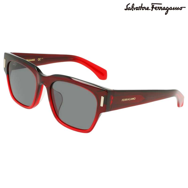 Ferragamo サングラス フェラガモ SF2020SLB 615 ダークレッド グラデーション グレー メンズ レディース ブランド ブランドサングラス UVカット 紫外線カット サルヴァトーレフェラガモ Salvatore Ferragamo 正規品 おしゃれ プレゼント 度付き 可 ウェリントン 送料無料｜メガネサングラスのDOURAKU