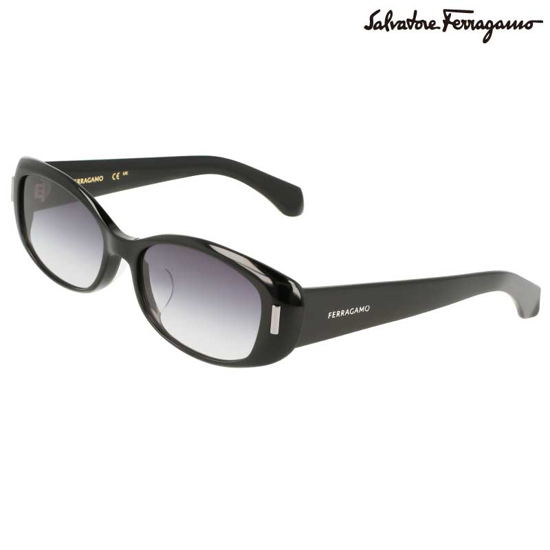 Ferragamo サングラス フェラガモ SF2021SLB 001 ブラック 黒 グレー グラデーション メンズ レディース ブランド ブランドサングラス UVカット 紫外線カット サルヴァトーレフェラガモ Salvatore Ferragamo 正規品 おしゃれ プレゼント 度付き 可 オーバル 送料無料
