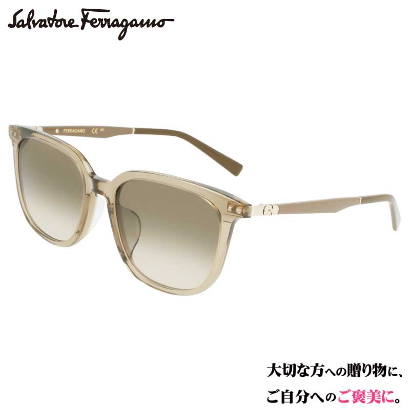 Ferragamo サングラス フェラガモ SF2022SLB 275 クリアベージュ カーキ グラデーション メンズ 男性用 ブランド ブランドサングラス UVカット 紫外線カット 紫外線対策 サルヴァトーレフェラガモ Salvatore Ferragamo 正規品 おしゃれ プレゼント 度付き 可 ウェリントン｜メガネサングラスのDOURAKU