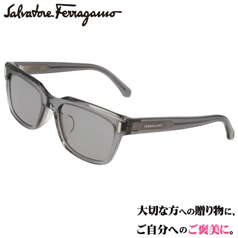 Ferragamo サングラス フェラガモ SF2043SLB 020 クリアグレー メンズ 男性 ブランド ブランドサングラス UVカット 紫外線カット 紫外線対策 サルヴァトーレフェラガモ Salvatore Ferragamo 正規品 おしゃれ シンプル プレゼント ギフト 度付き 可 スクエア
