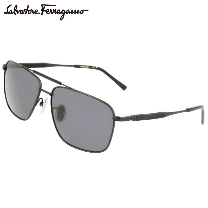 Ferragamo サングラス フェラガモ SF314SLB 001 ブラック 黒 グレー メンズ 男性 ブランド ブランドサングラス UVカット 紫外線カット 紫外線対策 サルヴァトーレフェラガモ Salvatore Ferragamo 正規品 おしゃれ プレゼント ギフト 度付き 可 大きめ 送料無料