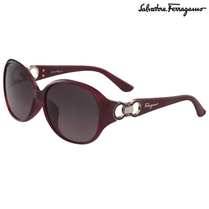 Ferragamo サングラス フェラガモ SF896SRA 613 クリアワインレッド グレー レディース 女性用 ブランド ブランドサングラス UVカット 紫外線カット 紫外線対策 サルヴァトーレフェラガモ Salvatore Ferragamo 正規品 おしゃれ プレゼント ギフト 度付き 可 大きめ