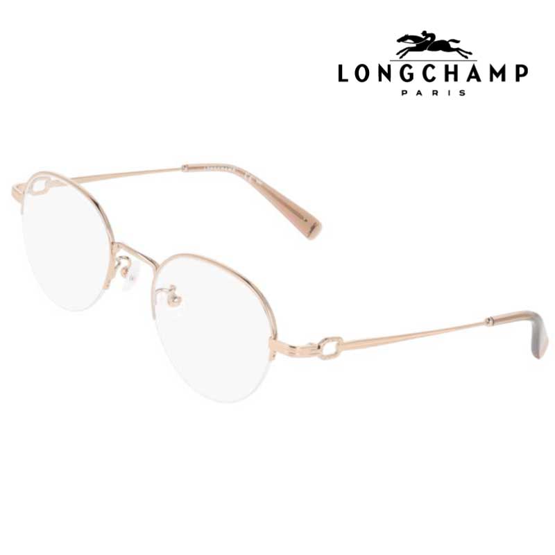 メガネ レディース ロンシャン LONGCHAMP LO2179LBJ 714 47 サイズ ゴールド チタン メガネ ハーフリム 軽量 ローブリッジ フィット Low Bridge Fit ズレにくい 正規店 longchamp 女性用 眼鏡 ナイロール 眼鏡フレーム メガネフレーム 度付き 可 度なし ブランド 送料無料