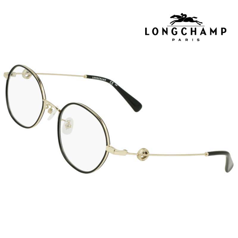 メガネ ロンシャン LONGCHAMP 正規店 LO2537LBJ 720 49 サイズ ブラック 黒 ゴールド レディース 女性用 ブランド眼鏡 ローブリッジ フィット Low Bridge Fit ズレにくい 正規店 longchamp 女性用 眼鏡 眼鏡フレーム メガネフレーム 度付き 可 度なし おしゃれ 送料無料|メガネサングラスのDOURAKU