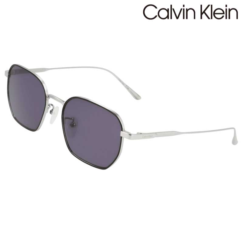 サングラス カルバンクライン calvin klein CK24109SLB 045 シルバー ブラック 黒 グレー 国内正規品 シーケー ck UVカット 紫外線カット 紫外線対策 日焼け対策 度付き 可 度なし チタン TITANIUM メンズ レディース 男性 女性 シンプル おしゃれ 送料無料