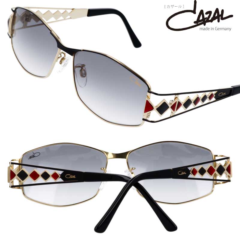 サングラス カザール CAZAL mod 9098-001 ブラック グレー ハーフ ゴールド チタン 国内正規品 ブランド 高級 サングラス 芸能人 UVカット 紫外線カット 20代 30代 40代 50代 プレゼント 贈り物 高級サングラス 個性的 ラグジュアリー おすすめ イチオシ 送料無料 29,744円