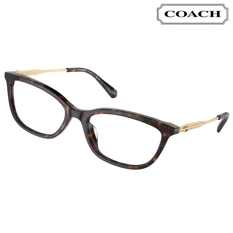 コーチ メガネフレーム レディース HC6237U 5120 54サイズ ダークブラウン べっ甲 ゴールド COACH 度付き 可 おしゃれ ロゴ ブランド眼鏡 ブランド 眼鏡 女性 レディース スクエア レクタングル プレゼントに最適 フレーム かわいい カワイイ エレガント シンプル 送料無料|メガネサングラスのDOURAKU