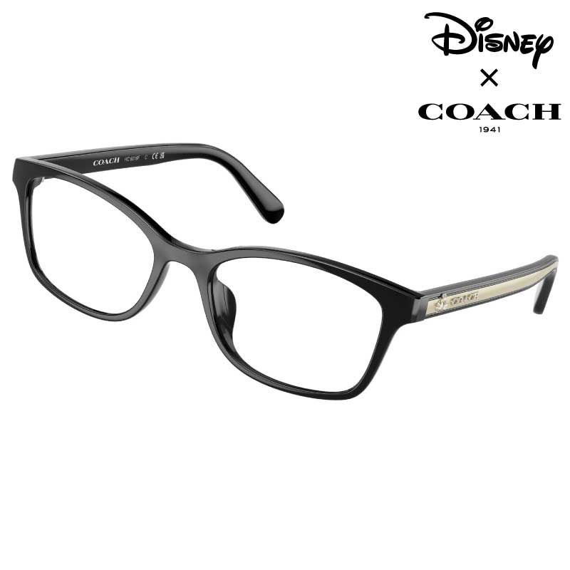 コーチ メガネ レディース HC6216F 5002 54サイズ coach ブラック 黒 ディスニー Disney コラボ ミッキー 眼鏡 メガネフレーム 眼鏡フレーム 度付き 可 度なし 女性用 正規品 ブランド おしゃれ シンプル 上品 エレガント ギフト プレゼント ギフト スクエア 送料無料