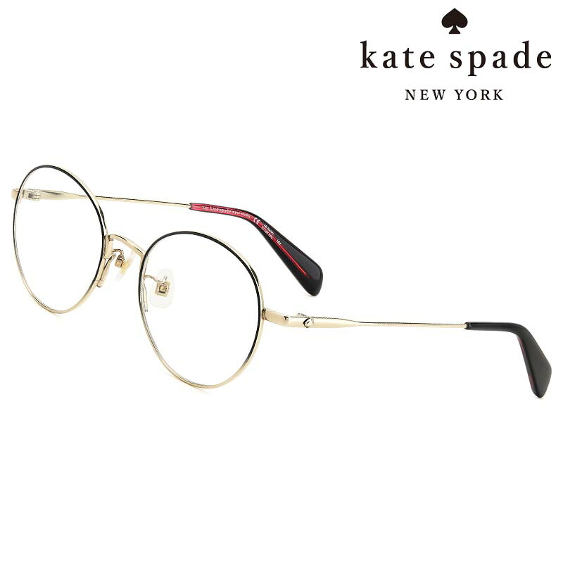 メガネ kate spade newyork ケイト・スペード ニューヨーク KENNEDI F 807 49サイズ ブラック ゴールド レディース 女性用 可愛い かわいい お洒落 おしゃれ 度付き 度なし 10代 20代 30代 正規商品 ギフト プレゼント メガネ フレーム 通勤 通学 ファッション 学生