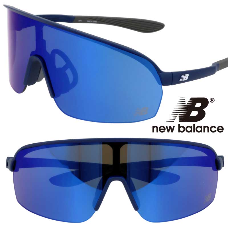 new balance サングラス 偏光 NB08112 C06P ネイビー ブルー ミラーレンズ NB ニューバランス スポーツサングラス 偏光サングラス 度付き不可 UV対策 ブランド スポーツ ゴルフ ジョギング 野球 ランニング ゴルフコンペ マラソン サイクル 自転車 紫外線カット 送料無料