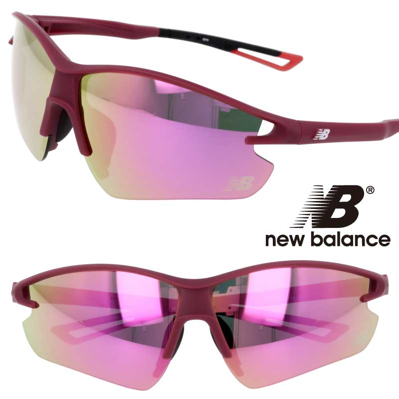 new balance ニューバランス サングラス NB08113 C05 ワインレッド ピンク ミラーレンズ NB スポーツサングラス 度付き不可 UV対策 UVカット ブランド スポーツ ゴルフ ジョギング 野球 ランニング ゴルフコンペ マラソン サイクル 自転車 紫外線カット 送料無料