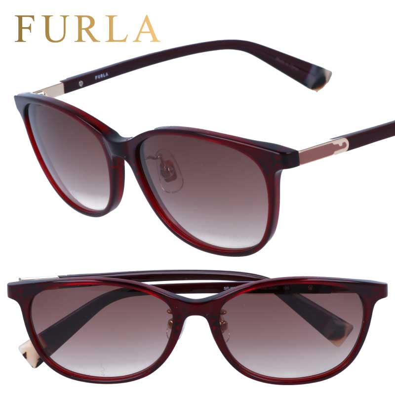FURLA フルラ サングラス sfu652j-06dc クリアレッド ワインレッド UVカット 紫外線カット 紫外線対策 ブランドサングラス レディース 女性用 可愛い おしゃれ プレゼント 贈り物 送料無料 セレブ愛用 上品 エレガント ご褒美 おすすめ お値打ち イチオシ 正規品